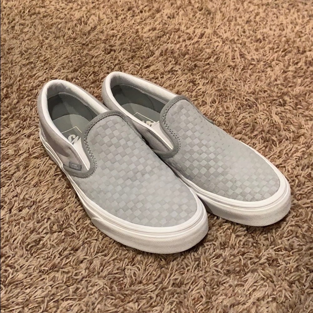 Solid Gray Checkered Vans